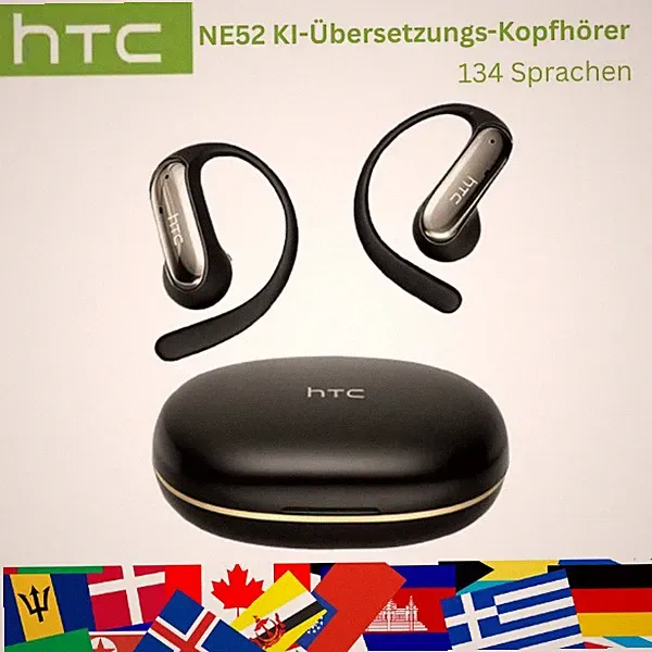 HTC Bluetooth KI Übersetzungskopfhörer AI Headset mit 134 Sprachen NE52