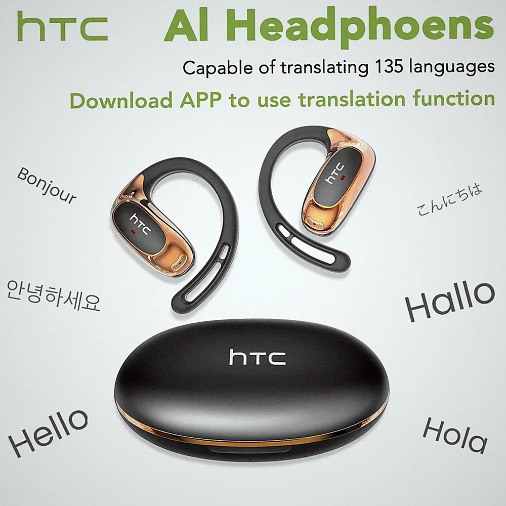 HTC NE35 Bluetooth 6.0 KI-Übersetzungs-Kopfhörer OWS Sport Noise Cancelling