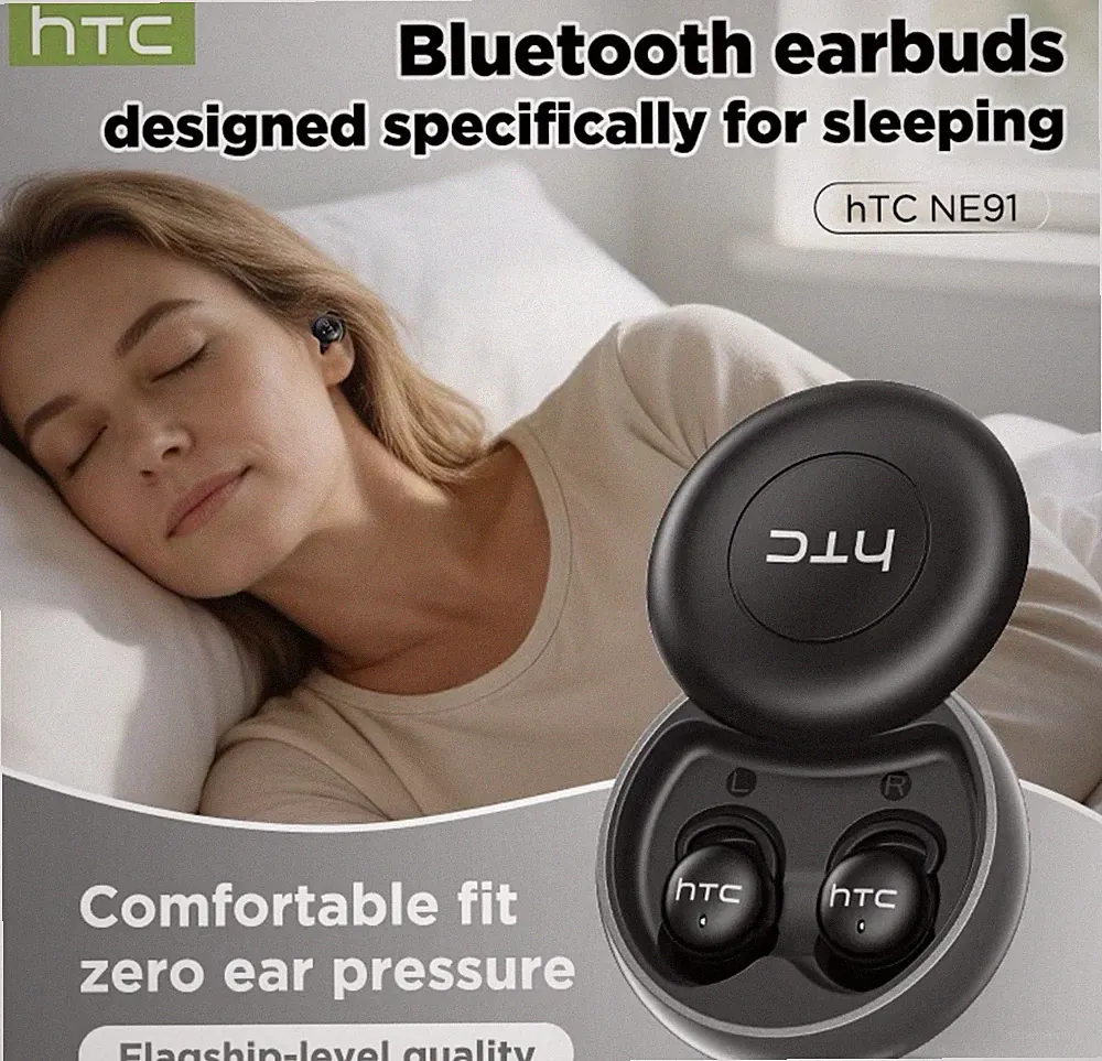 HTC NE91 In-Ear Ohrbügel Bluetooth Kopfhörer Ladecase USB-C