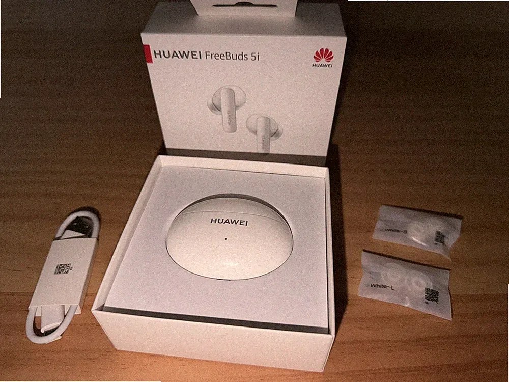 Huawei FreeBuds 5i Weiß Bluetooth USB Kopfhörer Wasserbeständig Staubschutz ANC
