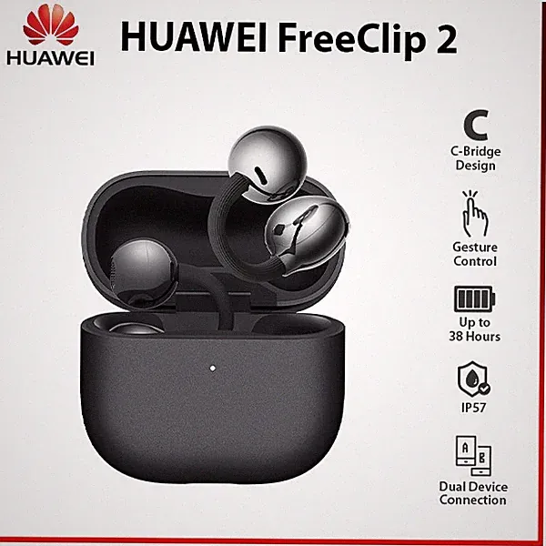 Huawei FreeClip 2 BLACK HD Call Touch Control Clip-on Open Ear Earphone Earbuds