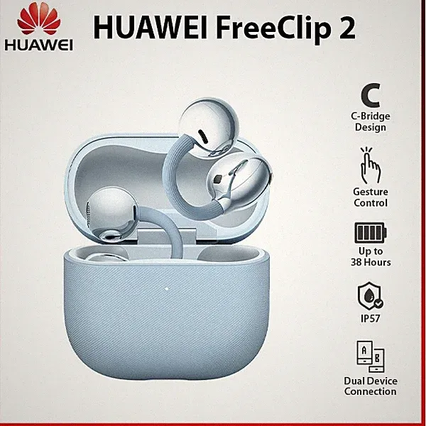 Huawei FreeClip 2 BLUE HD Call Touch Control Clip-on Open Ear Earphone Earbuds