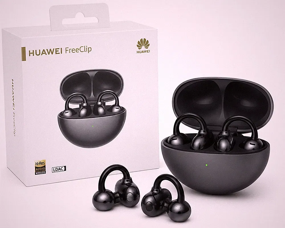 HUAWEI FreeClip Schwarz Open-Ear Bluetooth Kopfhörer Neu OVP