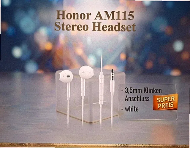 Huawei Honor Stereo Headset AM115, Weiß, 3,5 mm Klinke - Blister - SUPER PREIS