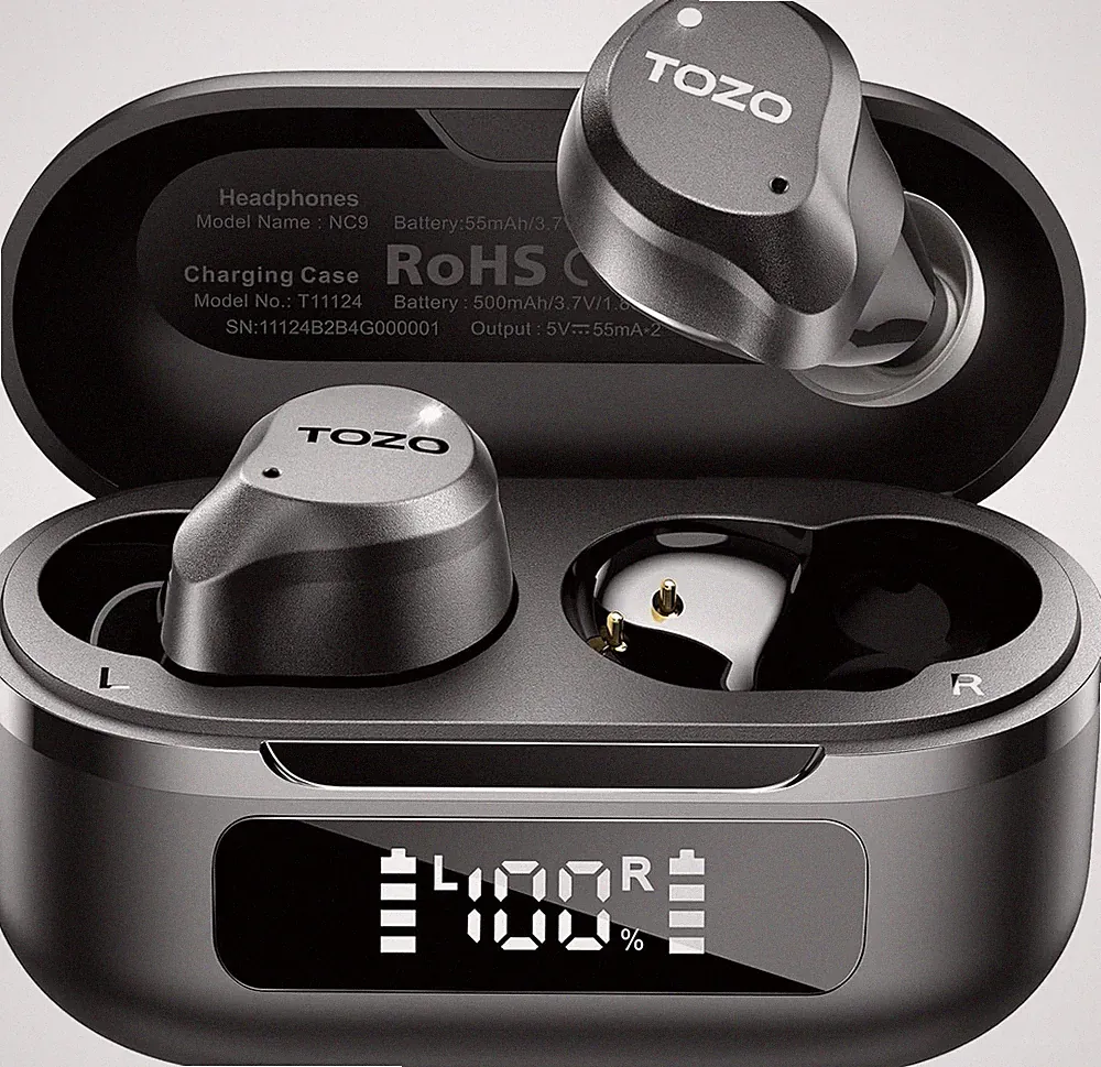 Hybrid Active Noise Cancelling Earbuds 45dB ANC Wireless Earbuds 6 Mic ENC für