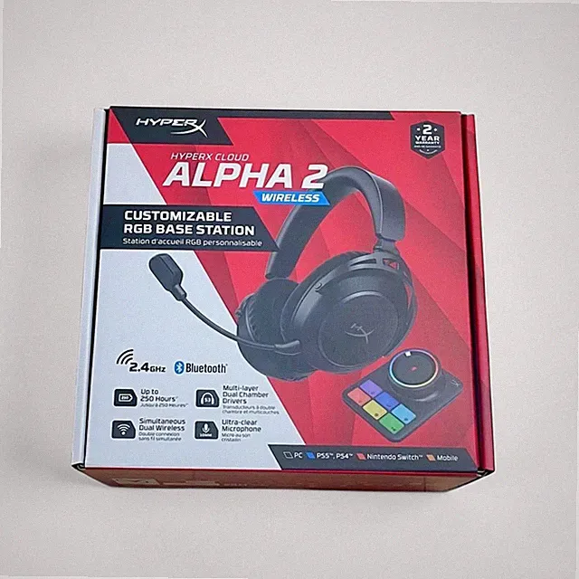 HyperX Cloud Alpha 2 AJ5C7AA Wireless Gaming Headset 250Hr 2,4GHz BT PC PS5