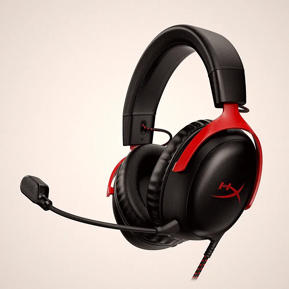 HyperX Cloud III - Gaming-Kopfhörer, schwarz-rot, kabelgebunden, 3,5 mm, USB-C u