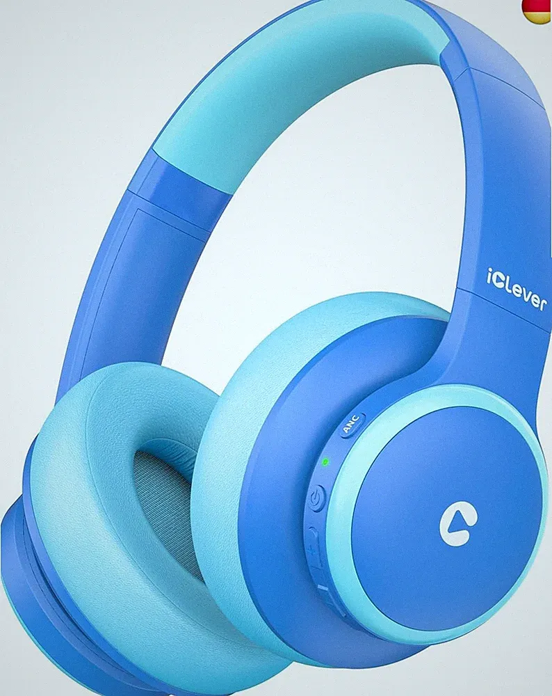 iClever Aktive Geräuschunterdrückung Bluetooth Kopfhörer Kinder, 60 Spielzeit, S