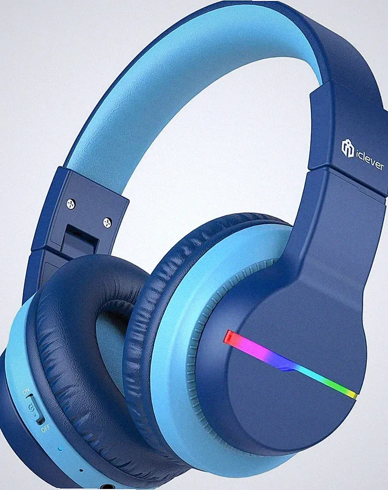iClever Kinder Bluetooth Over-Ear Kopfhörer Wireless Blau 120 Ohm (0,3 kg)