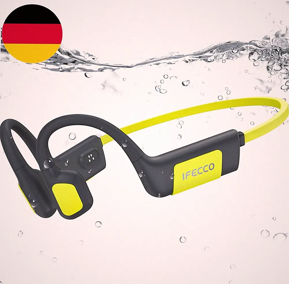 IFECCO Kopfhörer Schwimmen, Knochenschall Kopfhörer Bluetooth 5.4, IP68 Wasserdi