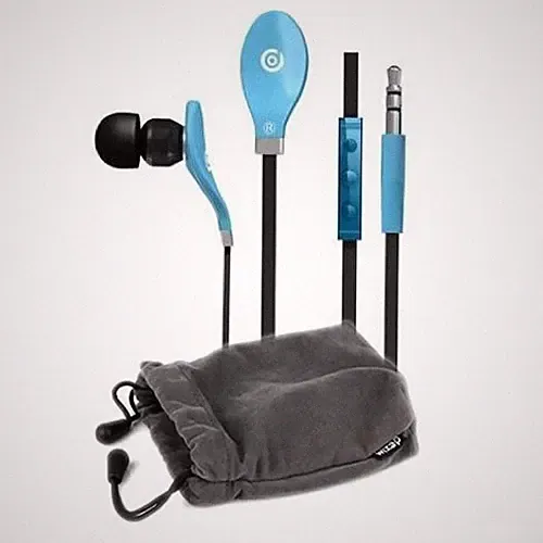 iGroove in-Ear Mit Flaches Kabel, Mikrofon Und IN Line Regler Blue