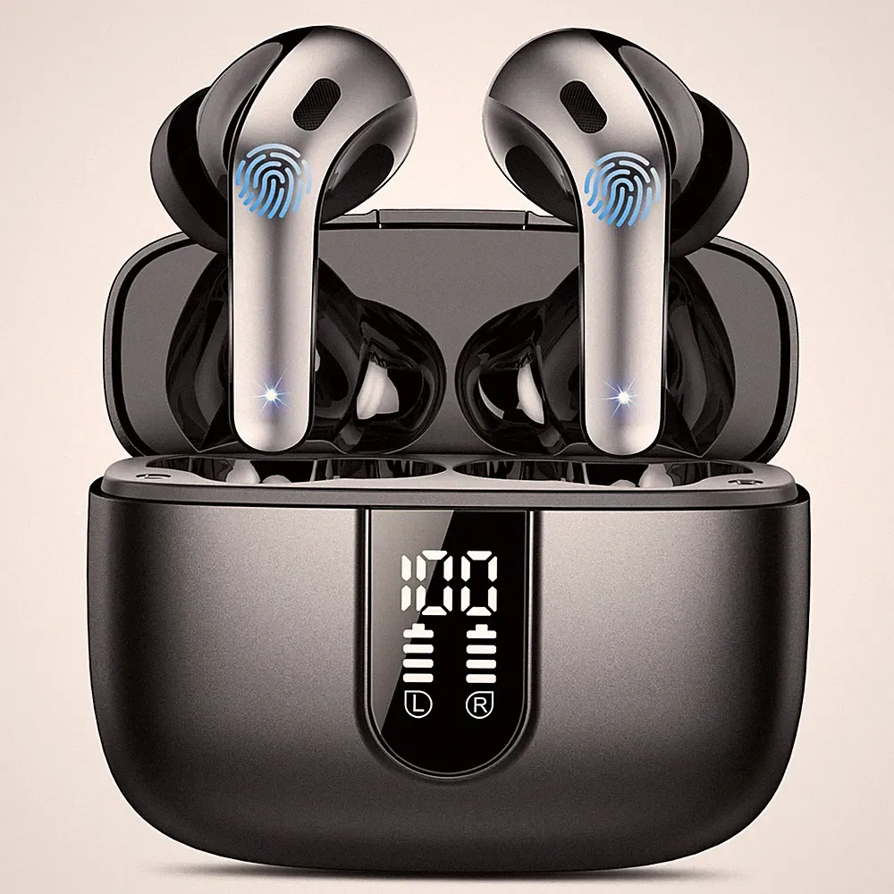 IKT Bluetooth Kopfhörer In Ear Kabellos 50H Spielzeit Schwarz mit Noise