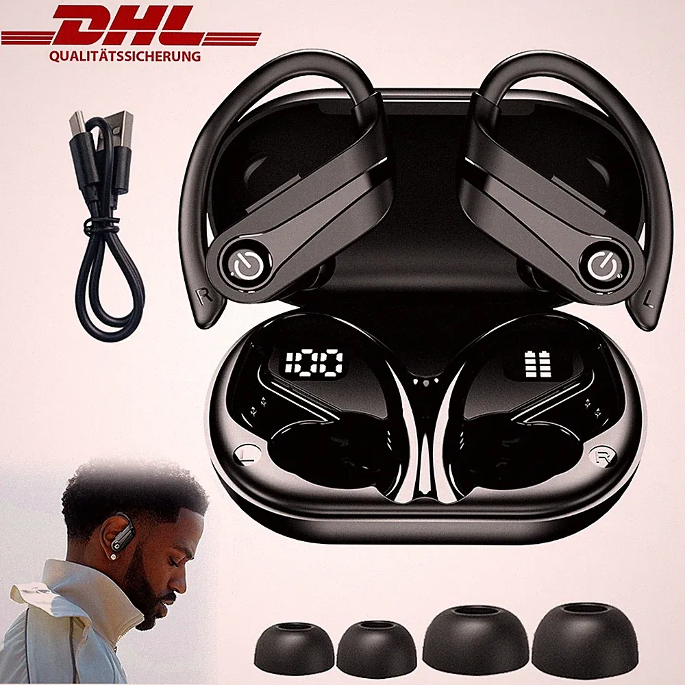 In Ear Bluetooth 6.1 Kopfhörer Ohrbügel Kabellos TWS Sport Ohrhörer mit Mikrofon