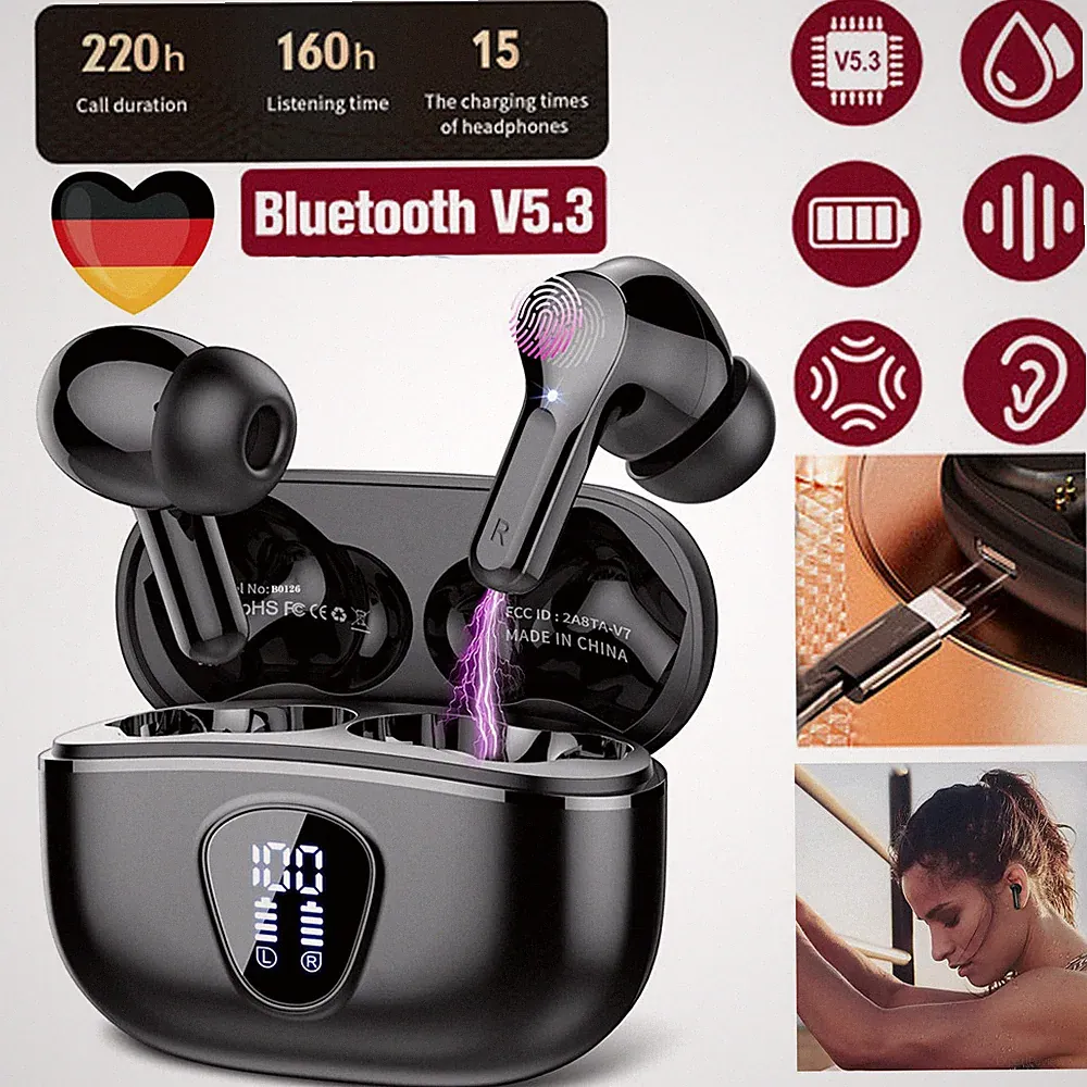 In-Ear Bluetooth Kopfhörer für Samsung Galaxy Headset Sport Ohrhörer Mikrofon DE