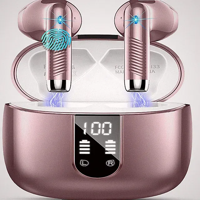 In Ear Bluetooth Kopfhörer kabellos 4 Mikrofone ENC 48h Akkulaufzeit Roségold