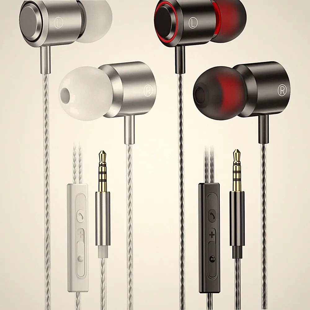 In Ear Kabelhörer Mikrofon Lautstärkeregler 2er Pack Stereo Kopfhörer