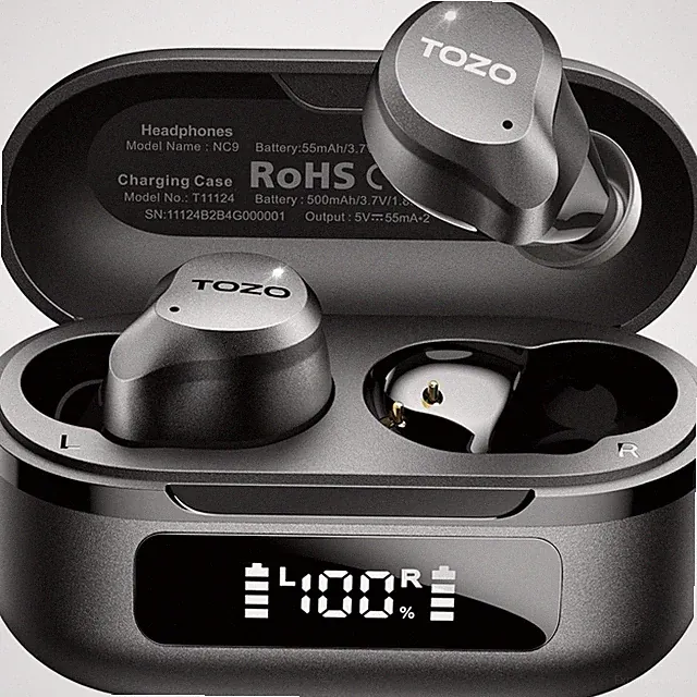 In Ear Kabellose Bluetooth 5.3 Noise Cancelling 6 Mikrofone - Schwarz