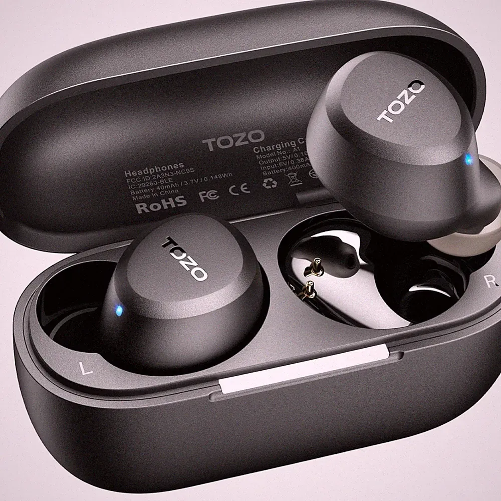 In-Ear Kabellose Bluetooth Kopfhörer mit 2 Mikrofonen 32 Std Schwarz