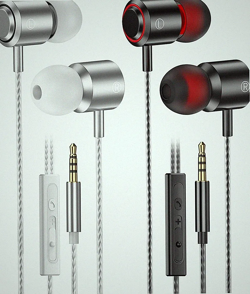 In Ear Kopfhörer 2er Set Mikrofon Lautstärkeregler 3,5mm