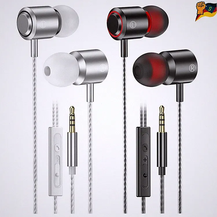In Ear Kopfhörer 2er Set mit Mikrofon, 3.5mm, Geräuschunterdrückung, Stereo