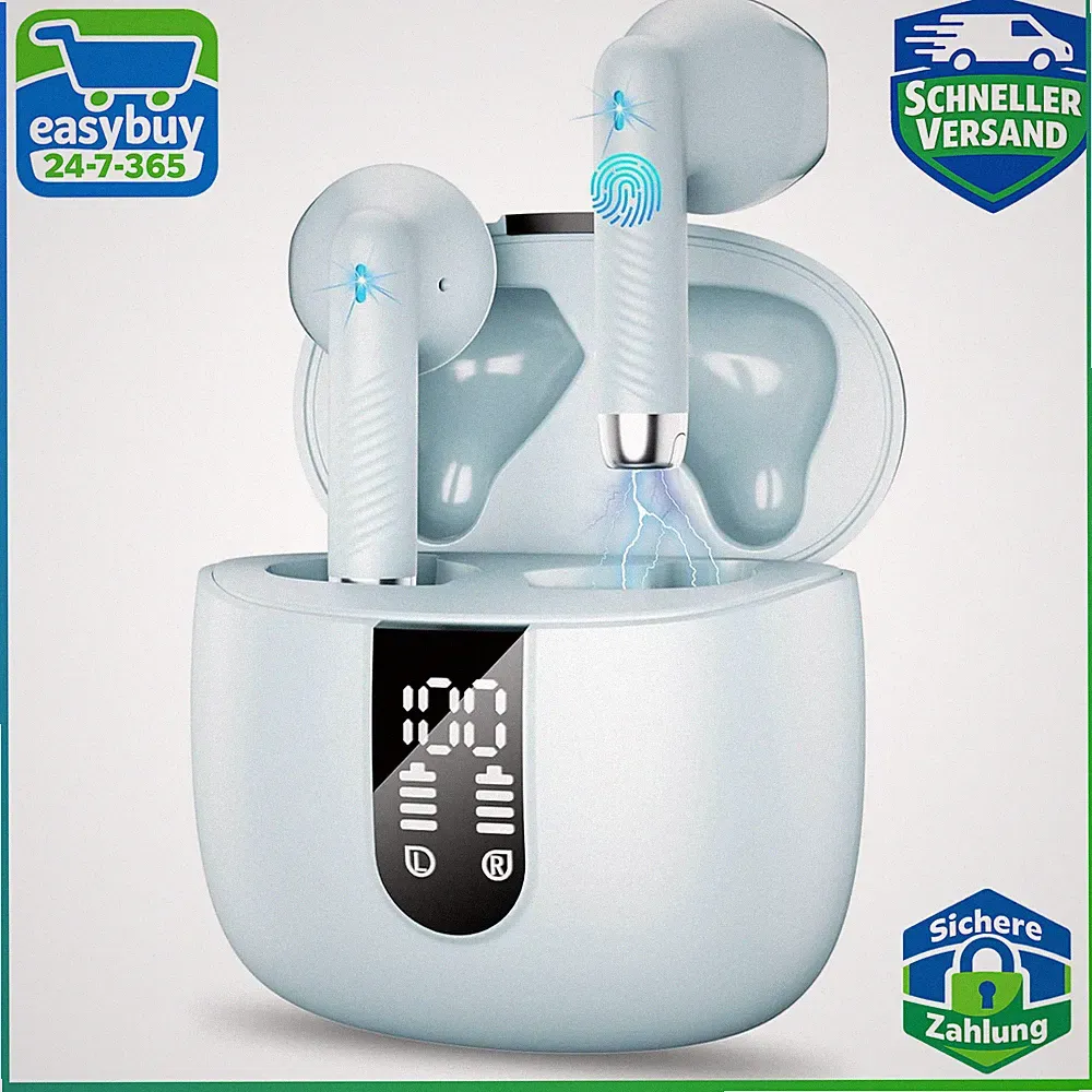 In Ear Kopfhörer, Bluetooth 5.3, 48H Spielzeit, 4 Mic, IP7 Wasserdicht, Sport