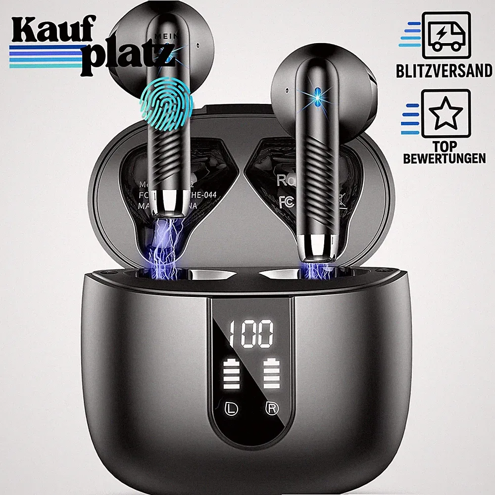 In-Ear Kopfhörer Bluetooth 5.4 Kabellos 56H 6D Bass ENC IP7 Wasserdicht Android