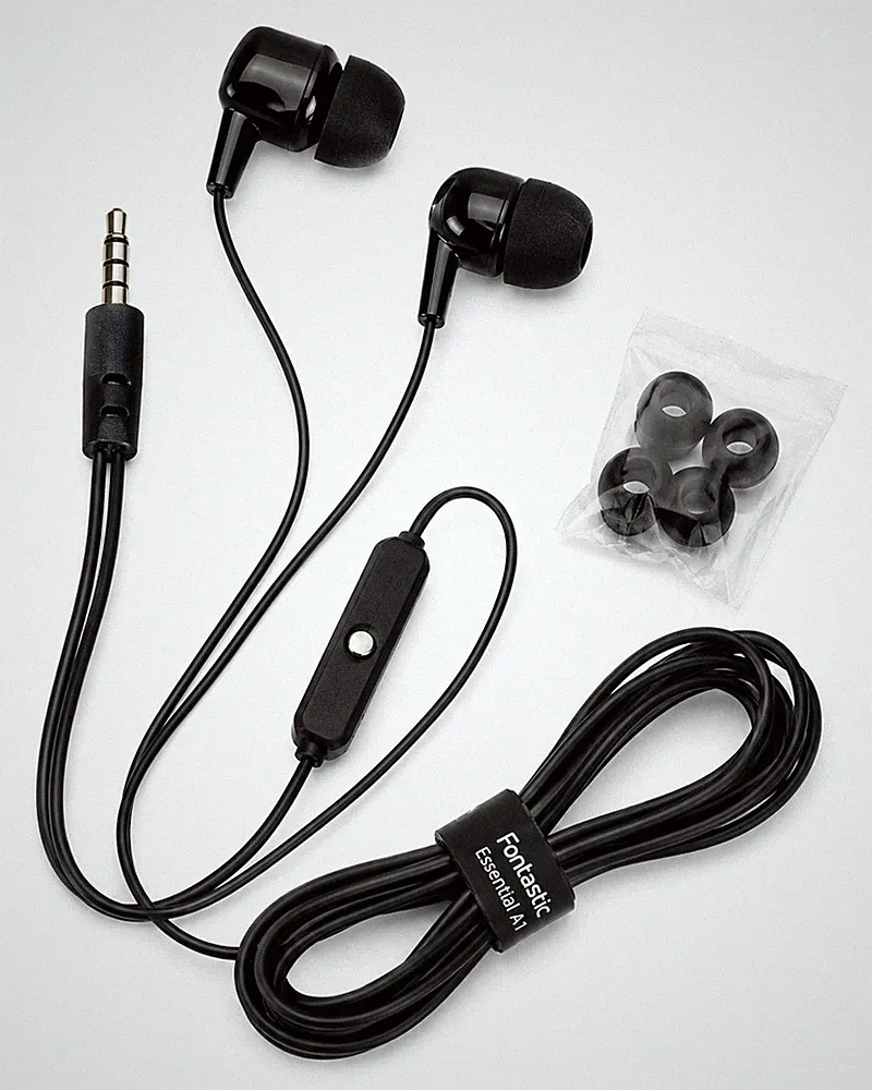 In-Ear Kopfhörer Headset 3,5mm Klinke Mikrofon Schwarz Stereo Fontastic A1