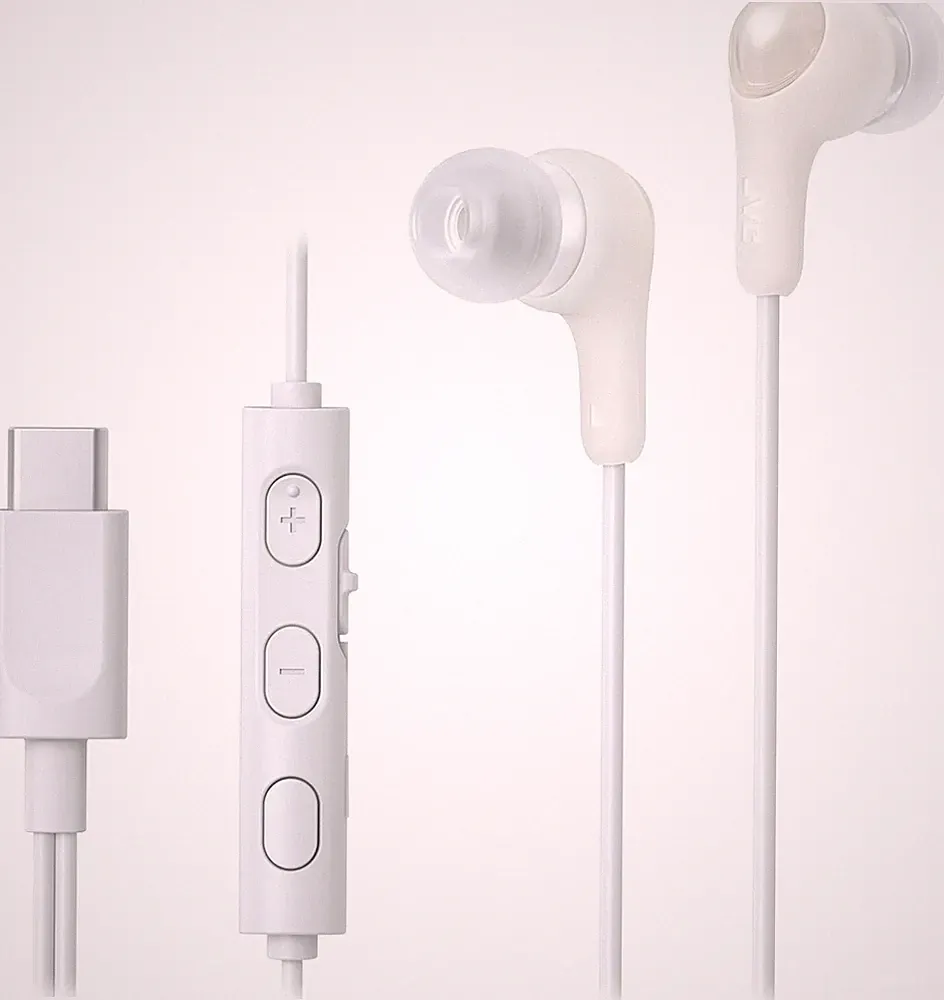 In-Ear Kopfhörer JVC HA-FR9UC USB-C Mikrofon 3-Tasten Weiß