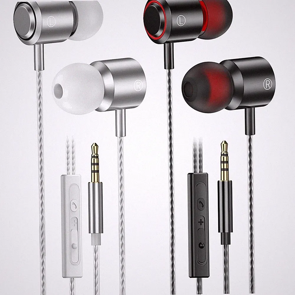 In Ear Kopfhörer Kabel, 2er Pack, Mikrofon, Lautstärkeregler, Stereo, kompati...