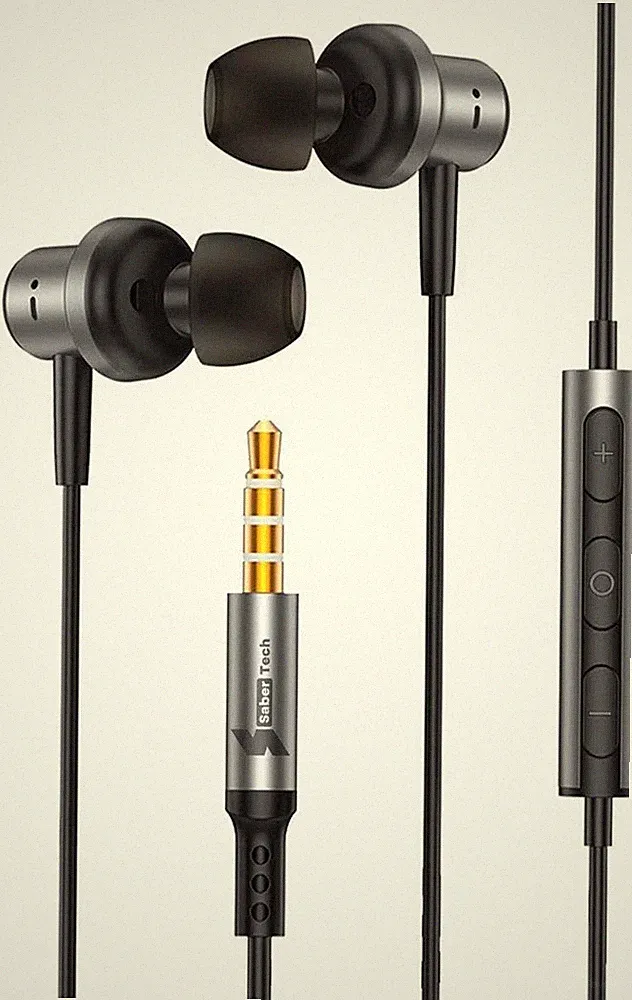In-Ear Kopfhörer Kabel 3,5mm Stereo Geräuschisolierung Laptop Musik Schwarz