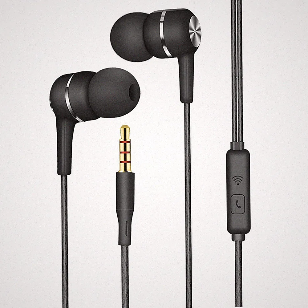 In-Ear Kopfhörer Kabel Magnetisch Mikrofon Lautstärkeregler Stereo HiFi 3,5mm