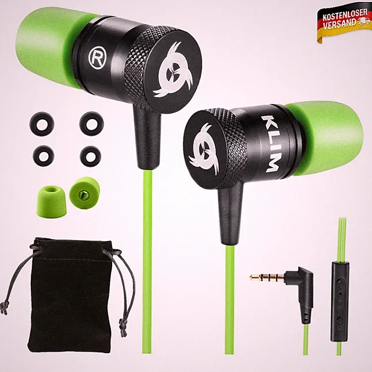 In-Ear Kopfhörer Kabel Mikrofon HiFi Memory Foam 3,5mm Klinke , 3 Paare