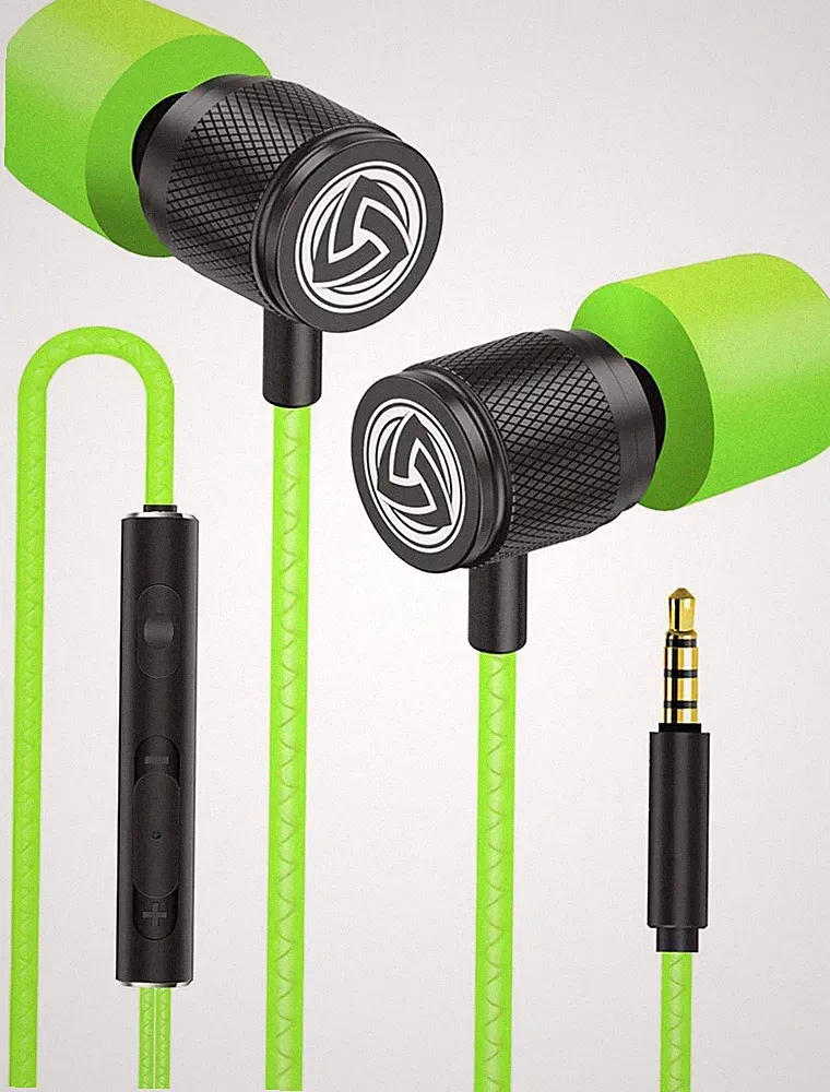 In-Ear Kopfhörer Kabel Mikrofon Kristallklarer Sound Memory Foam Grün LUDOS