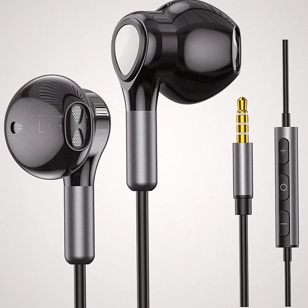 In Ear Kopfhörer Kabel mit Mikrofon Lautstärkeregler 3,5mm Klinke