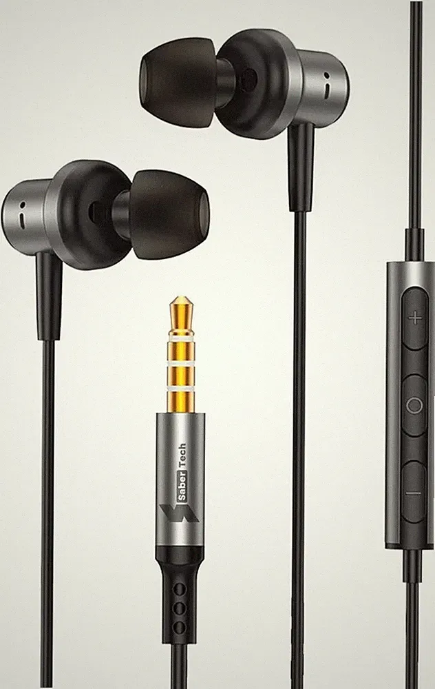 In-Ear-Kopfhörer Kabel Schwarz 3,5mm Geräuschisolierung Laptop Tablet Musik