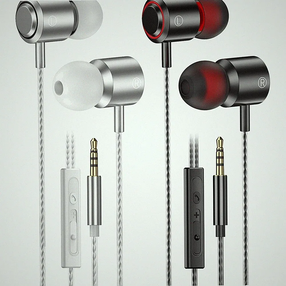 In Ear Kopfhörer Kabel Stereo Mikrofon Lautstärkeregler 2er Pack