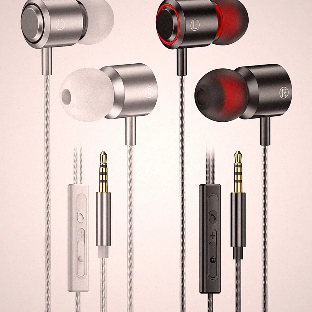 In Ear Kopfhörer Kabel Stereo Mikrofon Lautstärkeregler 2er Set