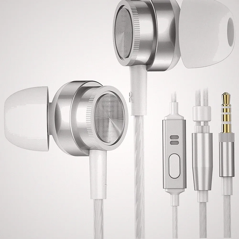 In-Ear Kopfhörer Kabelgebunden Mikrofon 3,5mm Stereo Ohrstöpsel Smartphone Ta...