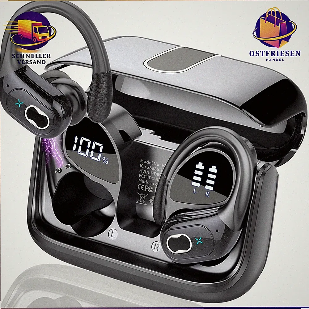 In Ear Kopfhörer Kabellos Bluetooth 5.4 Hi-Fi Stereo IP7 Wasserdicht 75 Std