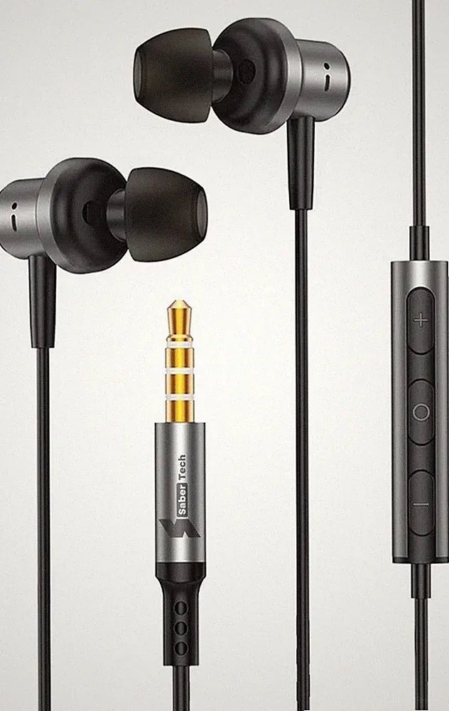 In-Ear Kopfhörer Kunststoff 3,5mm Geräuschisolierung Musik Laptop Handy Schwarz