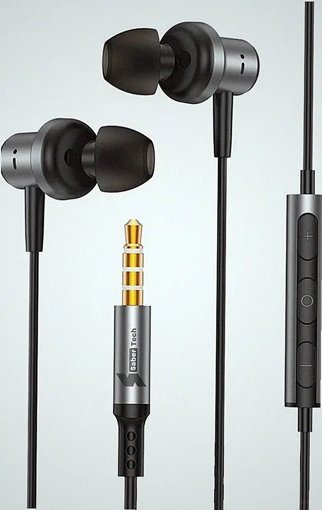 In-Ear-Kopfhörer Kunststoff 3,5mm Kabel Stereo Mikrofon Laptop Handy Komfort