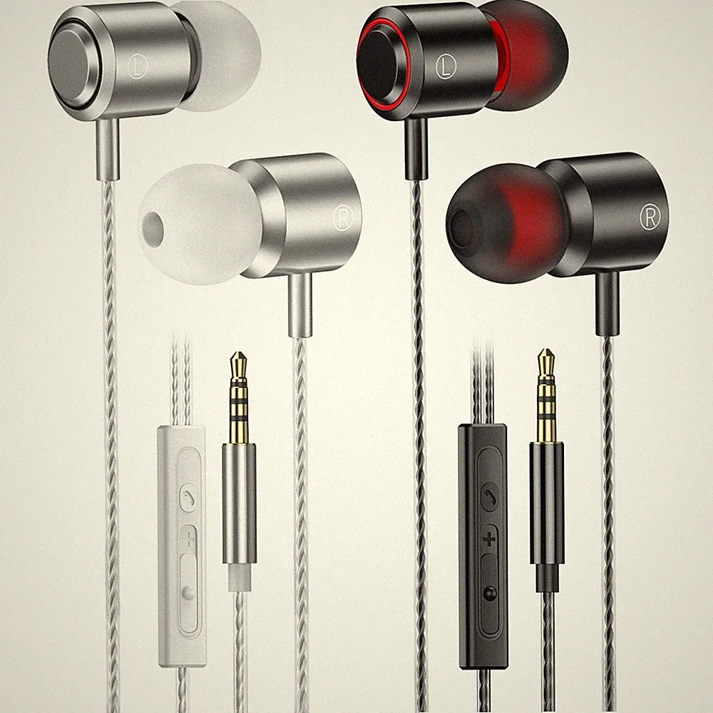 In Ear Kopfhörer mit Kabel 2er Kopfhörer mit Mikrofon und Lautstärkeregler