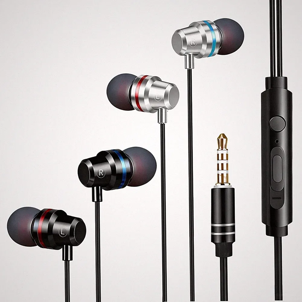 In-Ear Kopfhörer mit Kabel, 2er Pack, Stereo-Sound, Mikrofon, Lautstärkeregler