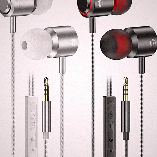 In Ear Kopfhoerer mit Kabel 2er Set Mikrofon Geraeuschunterdrueckung 3,5mm Box