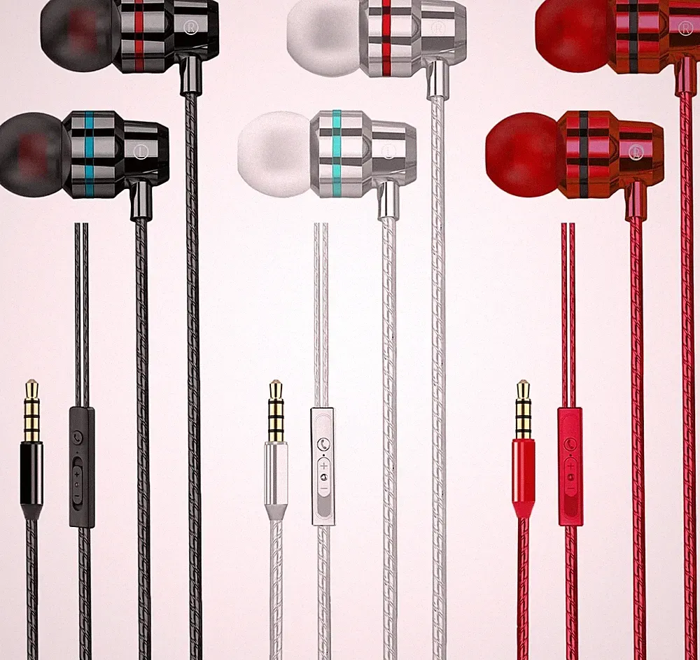 In Ear Kopfhörer mit Kabel 3er Set Mikrofon Audioqualität 3,5mm für Samsung