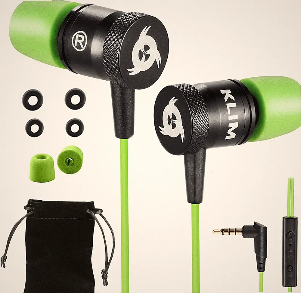 In-Ear-Kopfhörer mit Kabel Mikrofon Hi-Fi Memory-Schaum 3,5 mm Klinke Grün