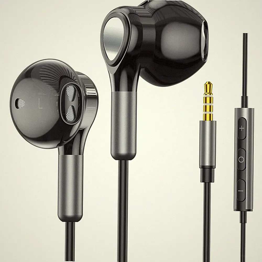 In-Ear Kopfhörer mit Kabel und Mikrofon – Geräuschisolierung Schwarz
