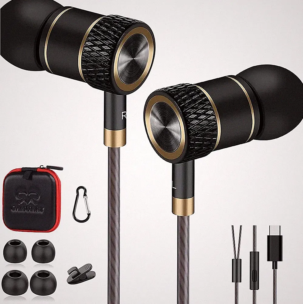 In-Ear-Kopfhörer mit Kabel und Mikrofon, USB TyP C, Kopfhörer mit Kabel, mit L