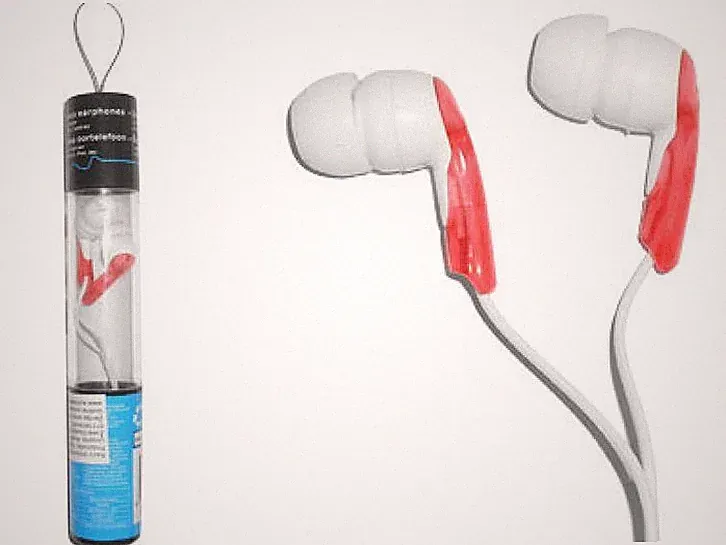 In-Ear-Kopfhörer NEU Kopfhörer Ohrhörer Weiß mit Orange 3,5mm Klinke