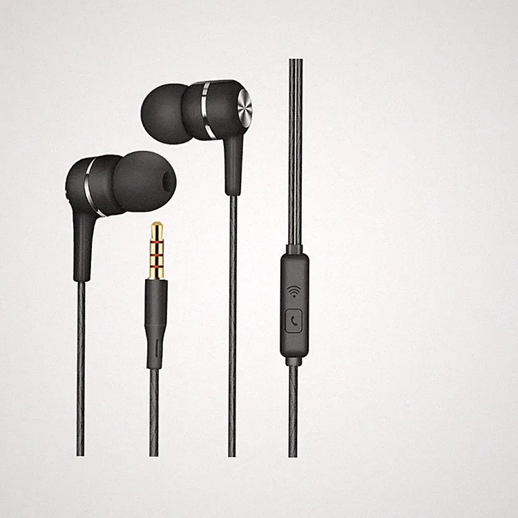 In-Ear Kopfhörer QJ mit Mikrofon und Lautstärkeregler, 3,5mm Klinke, Schwarz